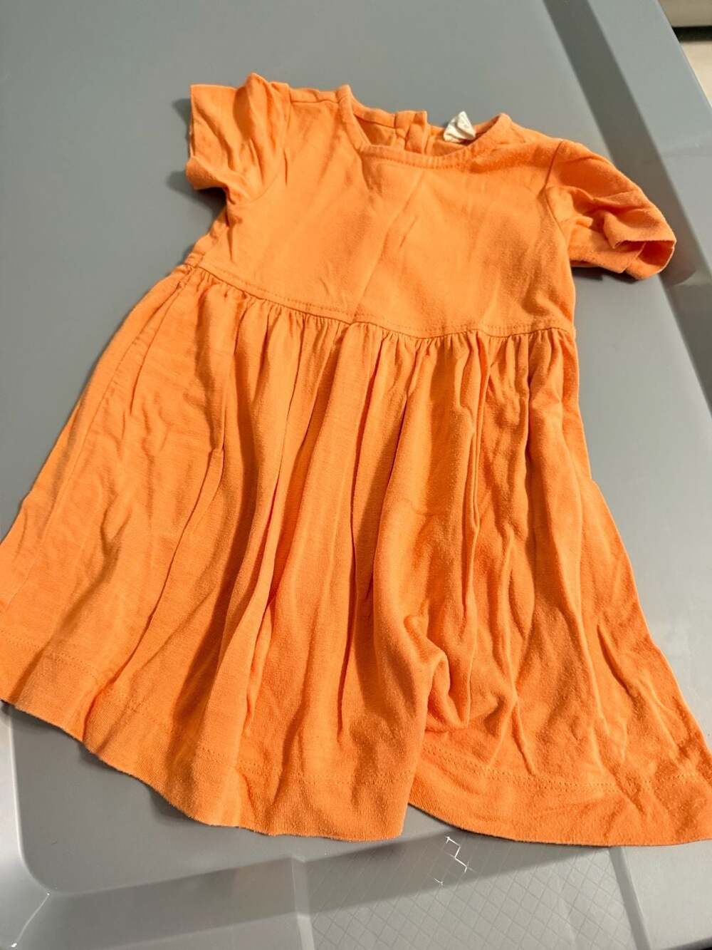 Kate Quinn Dress Size 6-12m Orange Short Sleeve Button Back Bamboo Fall
